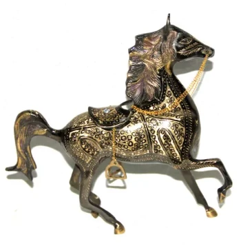 12 Inch Ali Colorful Dots Running Horse Pakistan Copperware Pakistan Crafts Copper Horse Imported