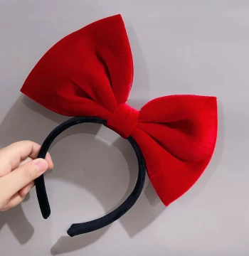 Extra Large Bow Headband Red Headpiece Simple Princess Hair Clip Velvet Face Washing Headband Retro Hair Accessory