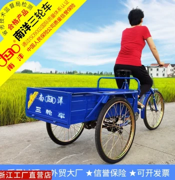 Nanyang Adult Pedal Tricycle for Commuting and Cargo, 0.8-1m Step-through Frame, Foot Brake, Human-Powered Three-Wheeler for Street Vending