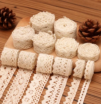 Cotton Thread Braided Lace Trim DIY Handmade Clothing Tablecloth Sofa Bedding Curtain Fabric Materials