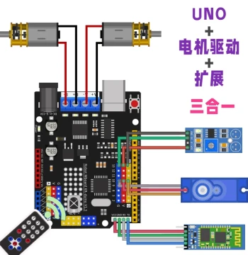 Arduino UNO R3 Development Board for Smart Car Programming with Integrated Motor Driver and Expansion Shield