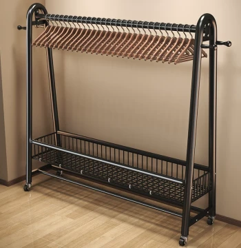 Simple Freestanding Coat Rack, Mobile Home Bedroom Clothes Hanging Stand, Indoor Drying Rack & Clothing Storage Organizer