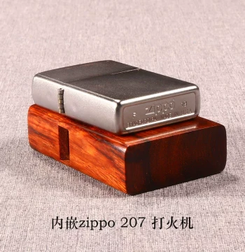 Indian Small-Leaf Red Sandalwood Aged Solid Wood Carved Fuel Retro Authentic Zppo Lighter Father's Day Valentine's Gift