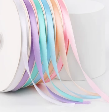 1cm Solid Color Cake Gift Ribbon Gift Bow Tie Band Hair Accessory Fresh Flower Packaging Satin Ribbon Bouquet DIY Materials