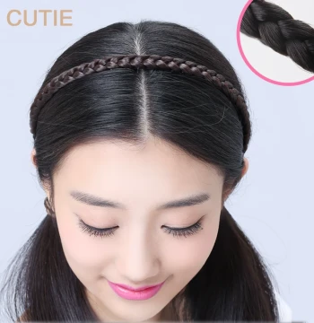 Jiaodidi Fake Hair Headband Women's Thin Braided Headband Fashion Korean Imported Hair Fiber Improved Accessory