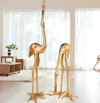 Pakistan Handmade Copper Art Animal Copper Ornament Tall Longevity Crane Store Celebration Birthday High-End Gift