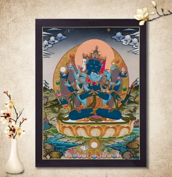 Dense Vajra Copper Statue: Nepalese Hand-Painted Thangka with Natural Mineral Pigments and Gilded Decoration