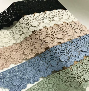 Lace Trim Water-Soluble Embroidered Lace Edge 6CM Wide Clothing Skirt Hem Curtain Lace Sweater Lace Sofa Decoration
