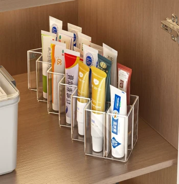 Ointment Storage Box - Household Tube Medicine Organizer with Compartments for Creams & Common Meds