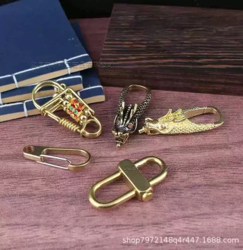 Brass Faucet Keychain - Creative Multi-Function Beer Opener Key Ring for Men and Women with Lu Ban Design