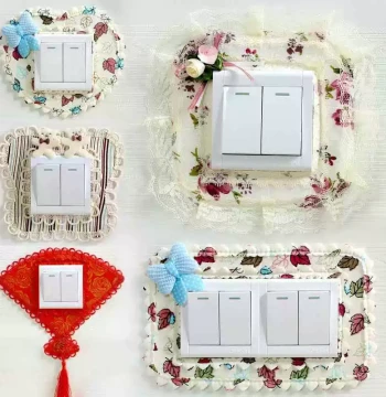 Type 86 Switch Cover - Creative Lace Fabric Wall Sticker for Bedroom Light Sockets (Modern Minimalist)
