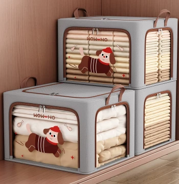 Clothing Organizer Box, Storage Box, Home Fabric Oxford Cloth Thickened Seasonal Wardrobe Clothes and Quilt Special Storage Container