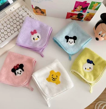 Cute Cartoon Embroidered Baby Face Towel - Soft Absorbent Washcloth for Kindergarten Kids, Hand Towel, Children's Towel