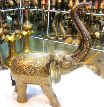 Pakistani Handicrafts Pakistani Copperware Polka Dot Craft Lucky Elephant Auspicious Elephant