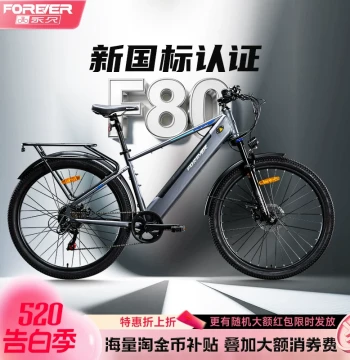 Forever Removable Battery E-Bike: Lithium Mountain Bike for Commuting, Lightweight Electric Assist Bicycle for Men and Women