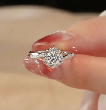Outlets Brand Discount Store Clearance, Luxury Six-Prong Large Diamond Ring for Women, Accessories from Outlet Stores