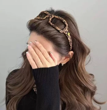 Korean Style Premium Leopard Print Fabric-Wrapped Glasses Headband Women 2024 New Fashion Bangs Hair Clip Versatile Head hoop