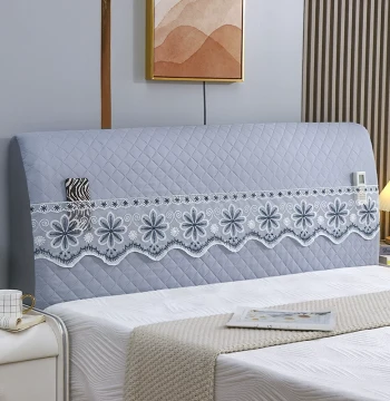 New Full-Cover Fabric Headboard Cover - Padded Elastic Soft Wrap, European Style Anti-Collision Headrest Dust Cover