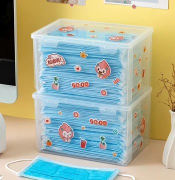 Large Capacity Mask Storage Box for Home - Dustproof Container for Face Masks, Entryway Organizer