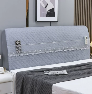 New Full-Cover Headboard Cover Wooden Bed Fabric Dust Cover Cotton-Padded Full-Wrap Headboard Protector Board Collision-Proof Headrest Cover