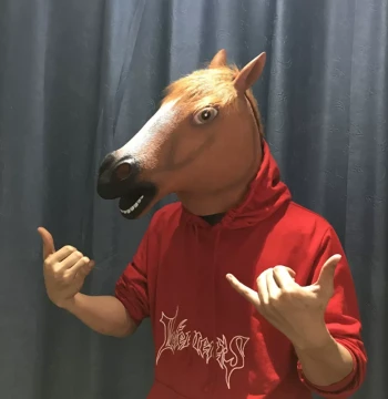 Horse Head Mask Brown Horse White Horse Black Horse Zebra Jade Qilin Unicorn Animal Mask Latex Hood Gift Present