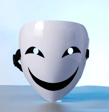 Black Bullet PVC Hiruko Smiling Mask Costume Ghost Face V-Shape Clown Plastic Black