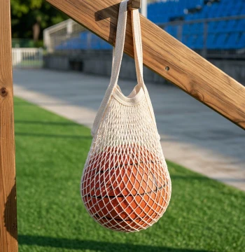 Mesh Bag Camping Fruit Net Handheld Grocery Mesh Hollow Bag Helmet Basketball Storage Net Cotton Mesh Bag