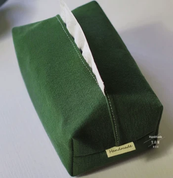 Original Handmade Solid Color Cotton Linen Tissue Box Cover, Home Fabric Napkin Holder, Ins Japanese Style Tissue Case