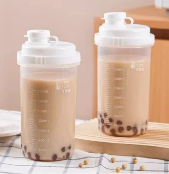 Portable Breakfast Milk Tea Cup, Coffee Cup, Food-Grade Kitchen Drink Cup with Measurement Marks, Sealed Leak-Proof Design