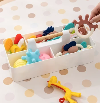 Portable Handheld Baby Diaper and Bottle Organizer: Multi-Compartment Storage Box for Infant Care Essentials