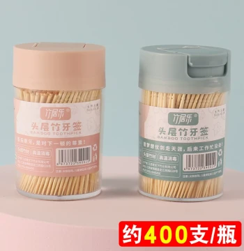 Disposable Double-Ended Bamboo Toothpicks, Fine Picks for Home, Portable Restaurant Use, Bottled Fruit Picks, 400 pcs