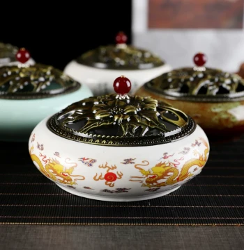 Vintage Ceramic Incense Burner Large Indoor Stick Coil Mosquito Coil Mugwort Moxibustion Aromatherapy Decor