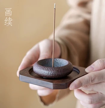 Huaxu Creative Peony Blossom Incense Holder: Indoor Zen Tea Ceremony Ceramic Censer for Tea Table Decor