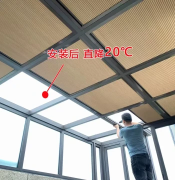 Sunroom Shade Top Curtain - Balcony Skylight Blind, Glass Room Insulation Curtain, Electric Canopy with 100% Blackout Honeycomb Design