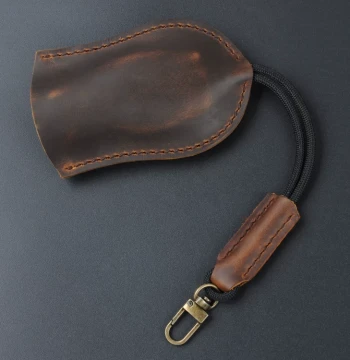 Original Cowhide Car Key Pouch Pure Handmade Cowhide Pull-Type Key Case Key Cover Free Shipping