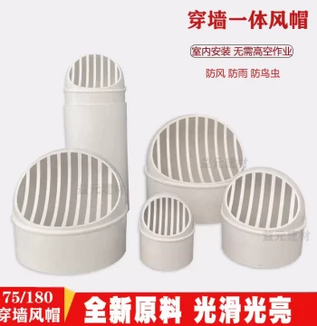 110/180 Integrated Wall-Mount Ventilation Ball, Range Hood Exhaust Cap, Windproof Cover for External Air Outlet