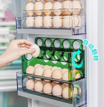 Japanese Flip-Top Egg Storage Box for Refrigerator - Food-Grade Side-Door Flip Egg Rack and Kitchen Egg Holder