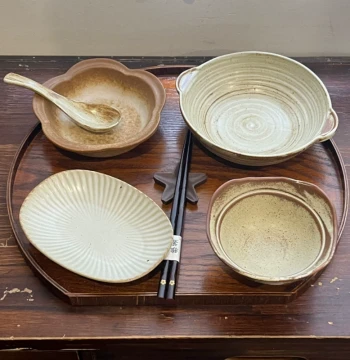 Man Shenghuo Boss Lady - Rich Autumn Vibes Single-Serving Bowl and Plate Set for Postpartum Care, Clubs, and Elegant Dining