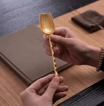 Alloy Woven Tea Spoon Tea Scoop Small Tea Shovel Kung Fu Tea Set Accessories Tea Measure Tea Leaf Spoon Tea Ceremony Zero Parts Household