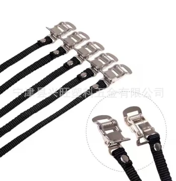 Manufacturer Stock Non-Motorized Spinning Bike Accessories: Pedals with Toe Clips, Metal Foot Pedals with Buckles and Straps