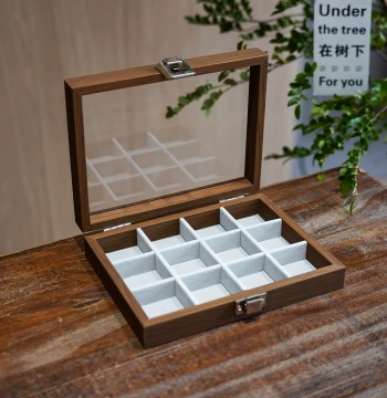 12-Compartment Jewelry Box, Small Storage Case for Dzi Beads, Agate Pendants, and Jade, Dust-Proof Organizer for Collection