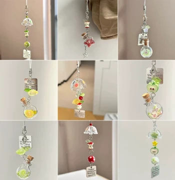Fresh Fruit Wind Chime Phone Chain INS High-Aesthetic Girly CCD Bag Charm Keychain Best Friend Gift