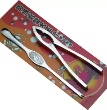 Crab Eating Tools, Stainless Steel Two-Piece Set, Eight-Piece Crab Kit, Crab Crackers and Tongs, Also Suitable as Walnut Crackers