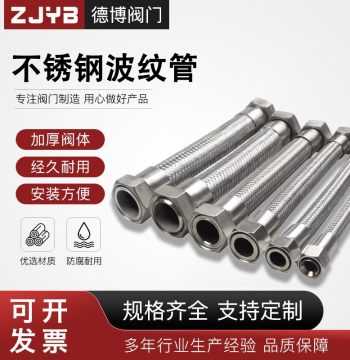304 Stainless Steel Metal Corrugated Hose, Steam Pipe with Braided Mesh, Industrial High-Temperature High-Pressure Corrosion-Resistant Explosion-Proof Tube