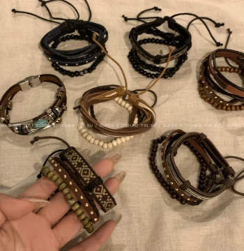 Bohemian Ethnic Woven Bracelet for Women Vintage Layered Handmade Cord Bracelet Retro Versatile Wristband