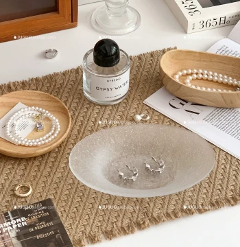 Ins Vintage Pure Linen Woven Tassel Placemat Tea Mat Coaster Table Pad Decorative Display Mat for Jewelry and Photography Props