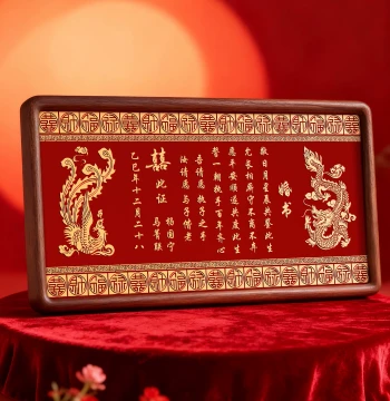 Premium Copper Wedding Certificate, Engagement Document, Engraved Copper Plate for Wedding Banquet Customization, Decorative Gift with Import Walnut Frame