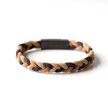 Yusheng Original Colorful Milan Cord Handmade Braided Bracelet, Couple Stainless Steel Magnetic Clasp, Student Gift