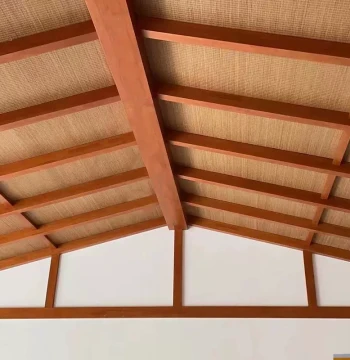 Bamboo Roll-Up Ceiling Curtain for Zen-Style Decor, Carbonized Bamboo Mat for Homestay, Wooden Cabin, and Teahouse Wall Partitions