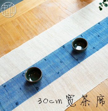 Chinese Style Handmade Ramie Summer Cloth Tea Mat - Custom Long Tea Table Runner with Zen Vintage Aesthetic